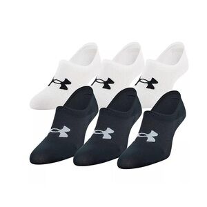 Under Armour Women No Show Liner Training Sports Socks 6 pairs black white